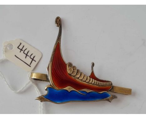 A Norwegian silver and enamel tie clip marked ASGH - 11 gms 