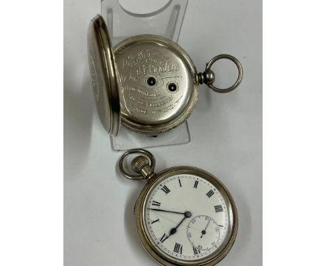 Antique silver keywind pocket watch &amp; 1 other 