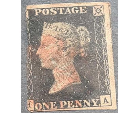 GB 1840 1d black light red MX, 3 margins