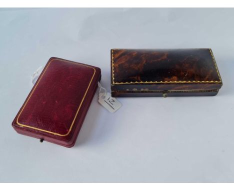 Two antique jewellery boxes one being for two stick pins 