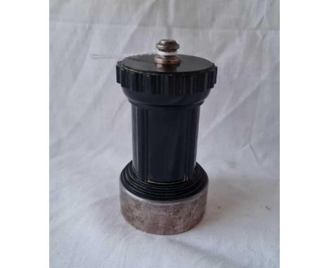 An Art Deco style pepper grinder with silver mounts - Birmingham 1957 