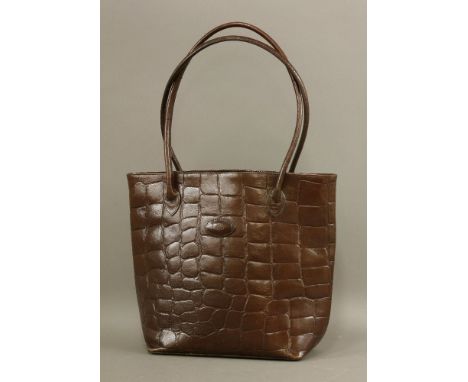 A Mulberry vintage brown Congo leather shopper handbag,classic design with embossed oval-shaped emblem to the front centre, a