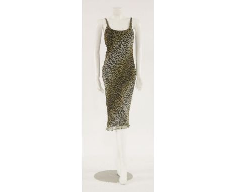 A Dolce & Gabbana silk leopard print sleeveless dress,mid-length,size 40