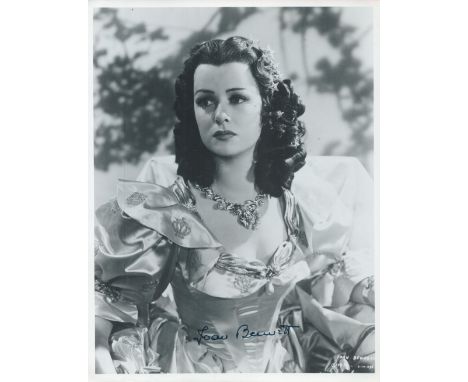 Joan Bennett signed 10 x 8 inch b/w&nbsp; photo vintage photo and signature. All autographs come with a Certificate of Authen