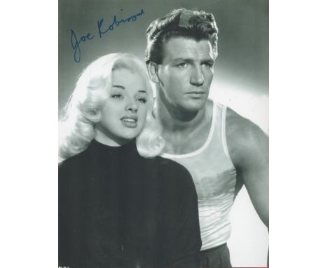 Joe Robinson signed 10 x 8 inch b/w photo nice vintage image with Diana Dors. All autographs come with a Certificate of Authe