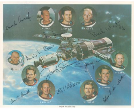 Skylab Prime Crew fully signed AUTOPEN machine generated signatures official vintage NASA photo of the first 3 crews, with mi