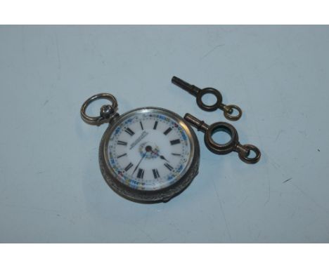 A K. James &amp; Co. Worcester and Lockle silver cased fob watch 