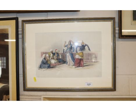 After David Roberts RA, lithograph "Dancing Girls At Cairo" 