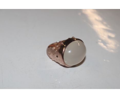 A large rose Sterling silver and moonstone type statement ring, ring size R/S, approx. total weight 21gms 