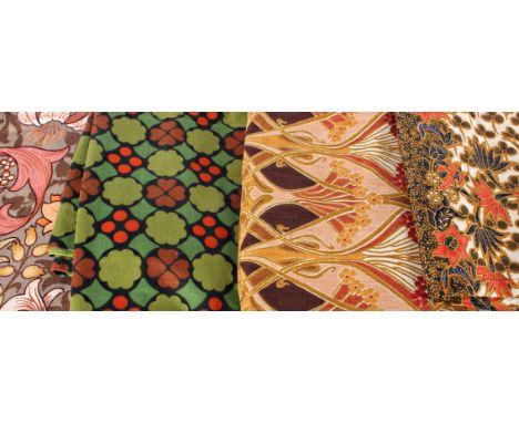 A collection of household linens and textiles; to include 1970s Liberty linen, Sanderson Golden Lily by William Morris, a col