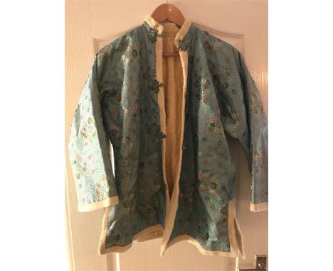 A Vintage Chinese silk blue jacket