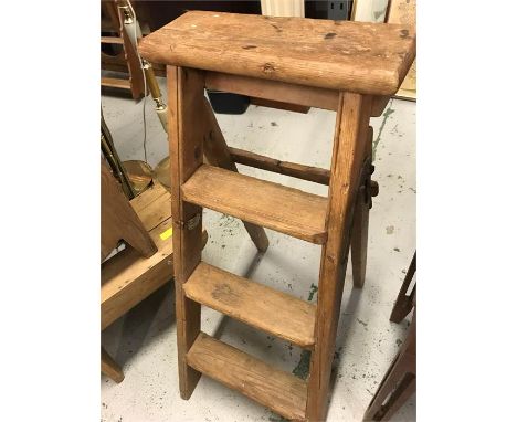 A set of Vintage J H Heathman pine step ladders.