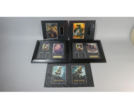 A Collection of Four Various Lord of the Rings Film Cells In Frames Together with Golum Print 
