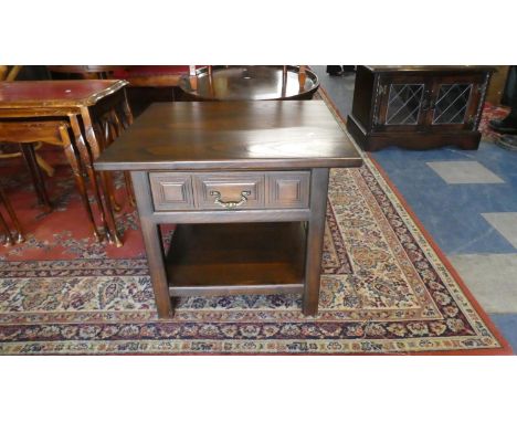 A Youngers Square Topped Occasional Table with Single Drawer and Stretcher Shelf, 58cm Wide 