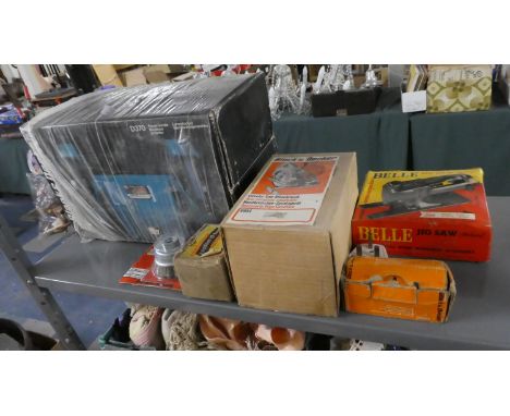 A Black and Decker Power Grinder, Jigsaw, Tool Attachments Etc 