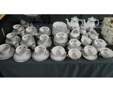 A Large Collection of Royal Doulton Old Colony Tea and Dinnerwares to Include Seven Trios, Six Dinner Plates, Eight Bowls, Tw