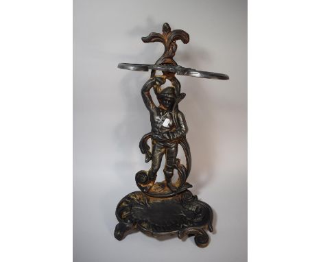 A Reproduction Cast Iron Figural Stick Stand, 56cm High 