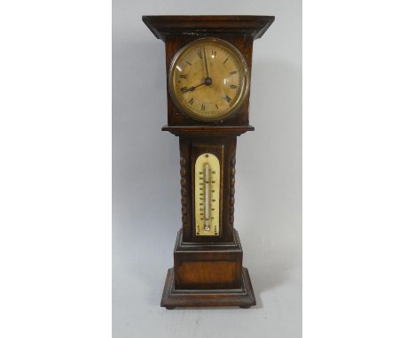 A Late 19th Century/Early 20th Century Novelty Mantle Clock in the Form of a Long Cased Clock with Clockwork Movement and Tem