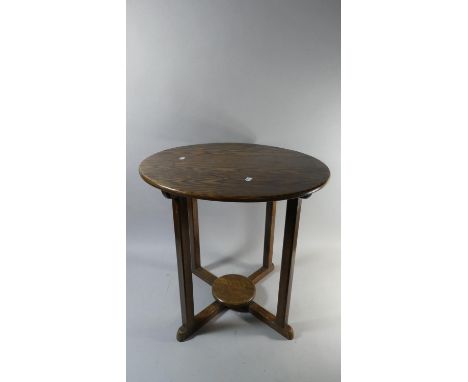 A Circular Topped Oak Occasional Table with Stretcher Shelf, 54cm Diameter 