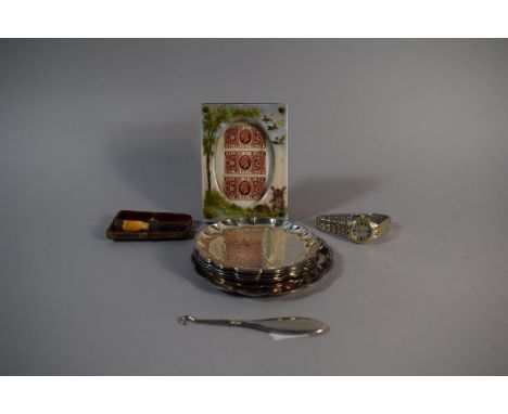 A Tray of Curios to Include Vintage Cheroot Holder, Ladies Wrist Watch, Miniature Button Hook etc 