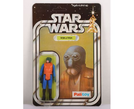 Vintage Star Wars Walrus Man Original Unpunched Carded Moc Action Figure Palitoy. Factory sealed clear bubble. Small dent to 