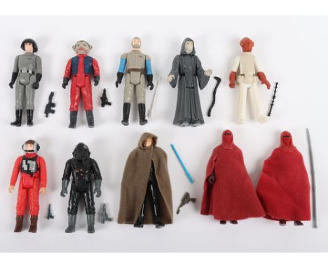 Ten Vintage Star wars Return of the Jedi loose action figures Kenner, Including nine complete, Royal Guard, General Madine, L