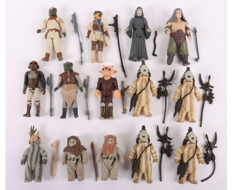 Fourteen Vintage Star wars Return of the Jedi loose action figures Kenner, Complete. Including, Klaatu, Lando Calrissian Skif