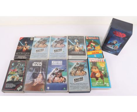 Scarce Quantity of Vintage Star Wars VHS Tapes. Including Two First release Pre Cert The Empire Strikes Back Tapes (one tape 