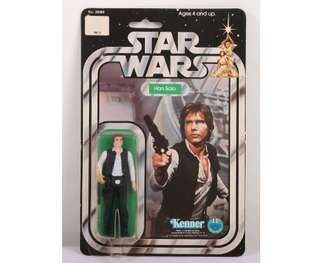 Vintage Star Wars Han Solo Small Head Original Carded Moc Action Figure Kenner. Product no. 38260. 3 ¾ inches, factory sealed