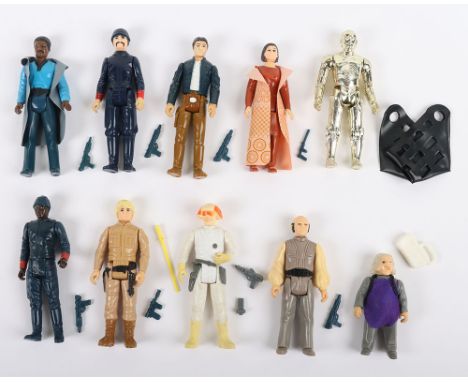 Nine Vintage Star Wars The Empire Strikes Back loose Cloud City Bespin action figures Kenner, Including Leia Bespin, Han Solo