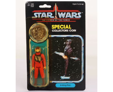 Vintage Star Wars The Power of the Force Special Collectors coin B-Wing Pilot Original Carded Moc Action Figure Kenner. Produ