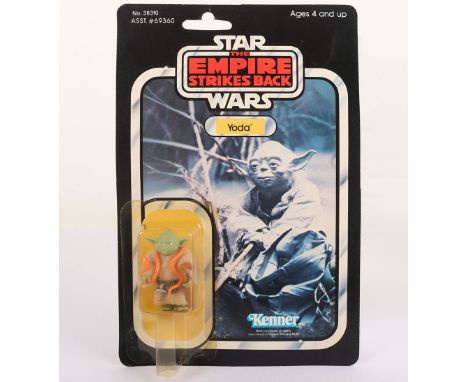 Vintage Star Wars The Empire Strikes Back Yoda Original Carded Moc Action Figure Kenner. Product no. 38310 Asst. 69360. Facto