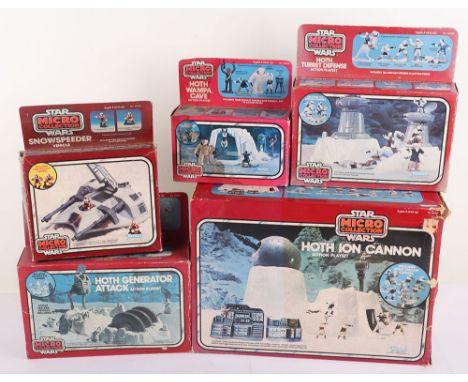 Five Vintage Star Wars Micro Collection Hoth Action Playsets. Including Hoth Turret Defense Action Playset product no. 69960,