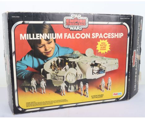 Vintage Star Wars The Empire Strikes Back Palitoy Millennium Falcon Vehicle Empty Box,  One side has come unglued. Some damag