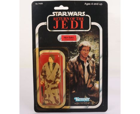 Vintage Star Wars Return of the Jedi Han Solo (In Trench Coat) Original Carded Moc Action Figure Kenner. Product no. 71300. F