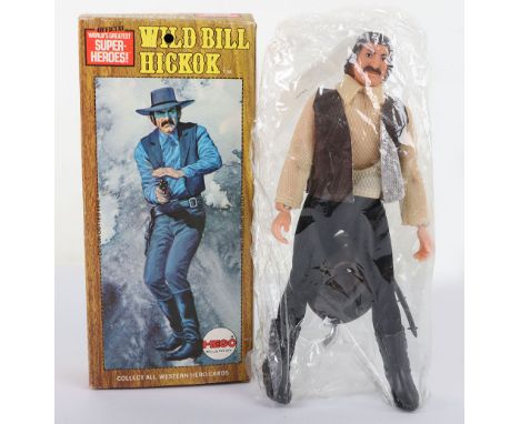 Vintage Mego Western Series Wild Bill Hickok 8 inch Action figure boxed 1973. Type1 Complete in original baggie. Very good co