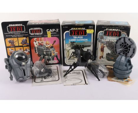 Three Vintage Star Wars Return of the Jedi and Empire Strikes Back Boxed Mini-Rigs. Including, Cap-2 Sealed contents, Radar L