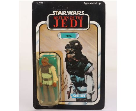 Vintage Star Wars Return of the Jedi Nikto Original Unpunched Carded Moc Action Figure Kenner. Product no. 71190. Factory sea