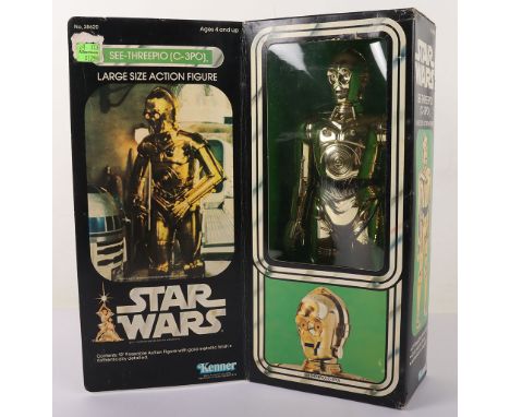 Vintage Kenner Star Wars Large Size Action Figure See Threepio (C-3PO), 12 inch action figure in Sealed Original Box. Some bo