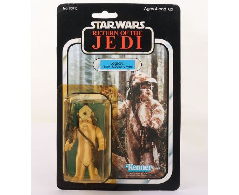 Vintage Kenner Star Wars Return of The Jedi Logray Ewok Medicine Man  Original Carded Moc Action Figure. Product no. 70710. 3