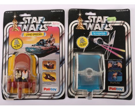 Two Palitoy Star Wars Vintage Tie Fighter Diecast Vehicle and Landspeeder in original packaging. Product Nos.31318 and 31318 