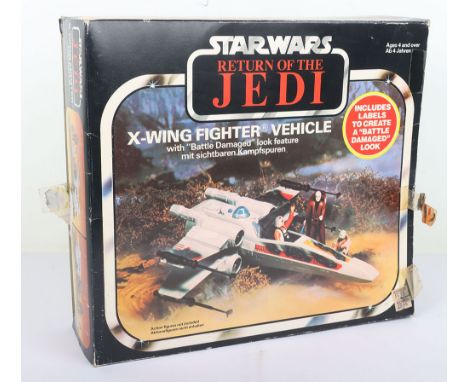 Vintage Star Wars Return of the Jedi Palitoy Battle Damaged X-Wing Fighter Vehicle Empty Box,  Some box wear.