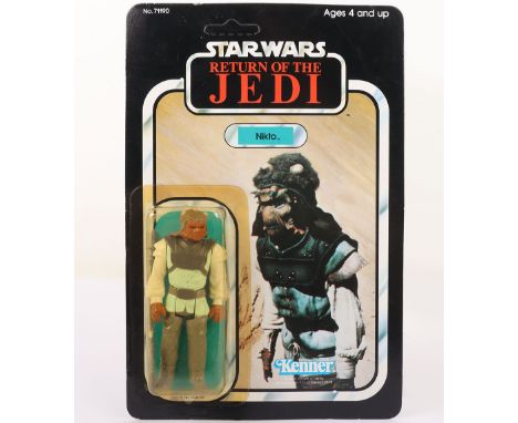 Vintage Kenner Star Wars Return of The Jedi Nikto  Original Carded Moc Unpunched Action Figure. Product no. 71190. 3 ¾ inches