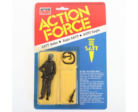 Scarce Vintage Action Force SATT German Version Adler SAS Squad Leader carded moc Action figure 1983 Palitoy, good condition.