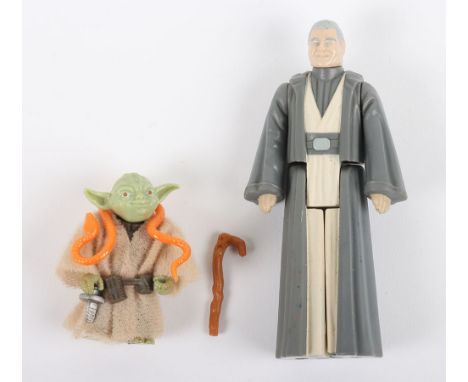 Two Vintage Star Wars loose Yoda and Last 17 Anakin Skywalker action figures Kenner, complete, Orange Snake.  Good to play we