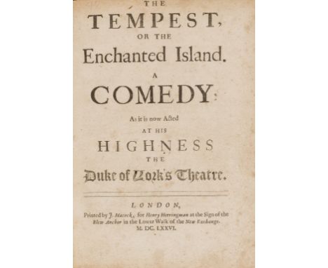 Shakespeare (William).- [Dryden (John) and Sir William Davenant.] The Tempest, or the Enchanted Island. A Comedy: As it is no