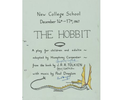 Tolkien (J. R. R.).- Printed programme for the New College School, Oxford, production of The Hobbit, adapted by Humphrey Carp