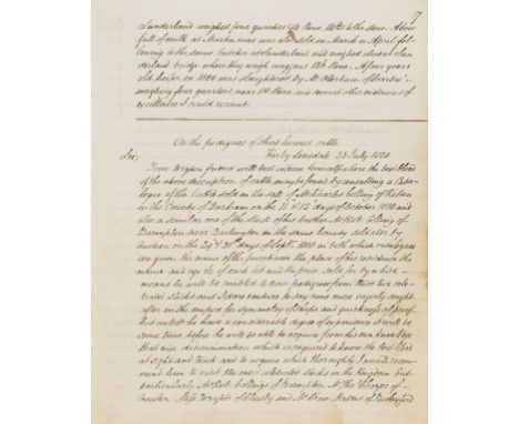 Shorthorn Cattle.- Cottrell (Henry, of Rhodyate Lodge, Congresbury, Bristol) Improved Short-Horns, manuscript, title and 110p