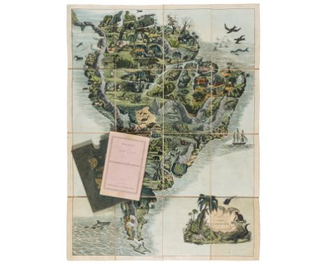 Game.- Wallis (Edward, publisher) Wallis's New Game of Wanderers in the Wilderness, folding hand-coloured aquatint pictorial 