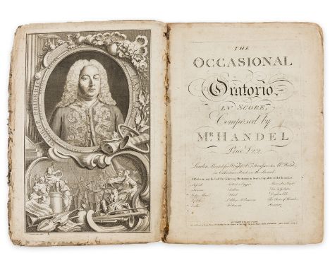 Music.- Handel (George Frederick) The Occasional Oratorio in Score, engraved throughout, portrait frontispiece of Handel by H